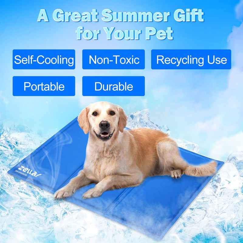 Zellar Dog Cooling Mat Pet Cool Pad Dogs Bed, Medium Non-Toxic Gel Self Cooling Pad Crates Kennels and Beds for Pets Dogs Cat in Hot Summer 40*50 cm - PawsPlanet Australia