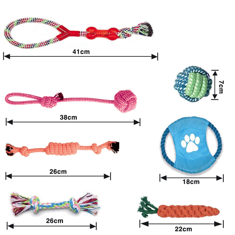 KEPLIN Chew Toys for Dogs or Puppies, Ropes for Teething or Training, 100% Quality Natural Cotton, Gift for Small, Medium or Large Dogs (10 pack) Style 2 - PawsPlanet Australia