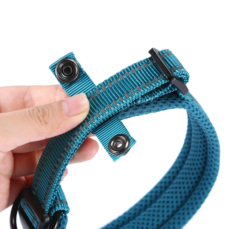 Kaka mall Pet Safety Collar Padded Mesh Soft 3M Reflective Adjustable Breathable for Puppy Extra Small Dogs Cats (XS, Blue) XS: Length 30-35 CM/11.8-13.8 Inch - PawsPlanet Australia