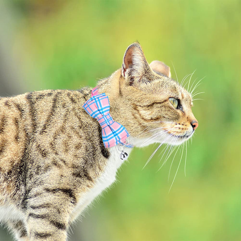 SCENEREAL 2PACK Breakaway Cat Collar with Bow-tie and Bells Summer Pattern Cute Kitten Collar Set Quickly Release for Kitty Ice-Cream - PawsPlanet Australia