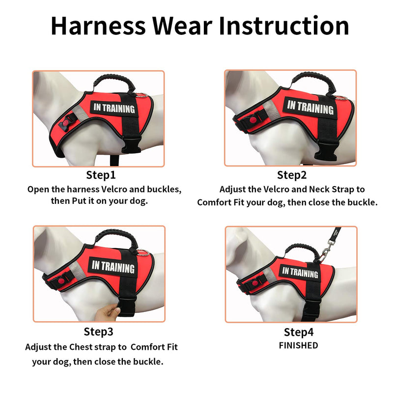 [Australia] - Dihapet No Pull Dog Harness, Service Dog Vest, Adjustable Reflective in Training Dog Vest XL Chest 29-41in Black 