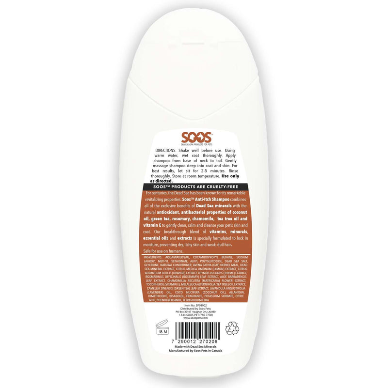 [Australia] - Soos Pets Natural Dead Sea Anti-Itch Shampoo, 250 mL/8.45 oz. 