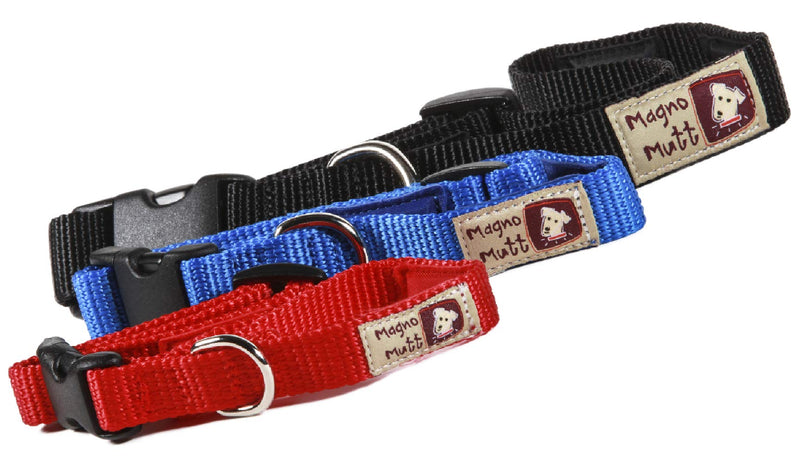 Magno Mutt - Advanced Magnetic Dog Collar - Cherry Red - Small (12 ½ – 15 ½ in.). Now with new Metal D Ring - PawsPlanet Australia