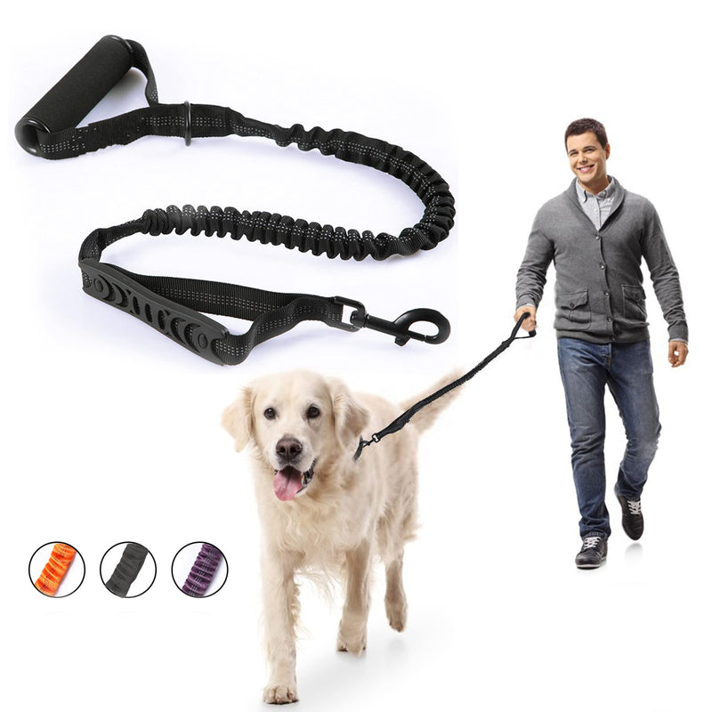 Soft Handle Leash,4-6FT Dog Bungee Leash,Heavy Duty Elastic Bungee Dog Leash,Reflective Nylon Training Leash with Soft Double Handle Padded,Suitable for Medium and Large Dogs (Purple, 4-6FT) Purple - PawsPlanet Australia