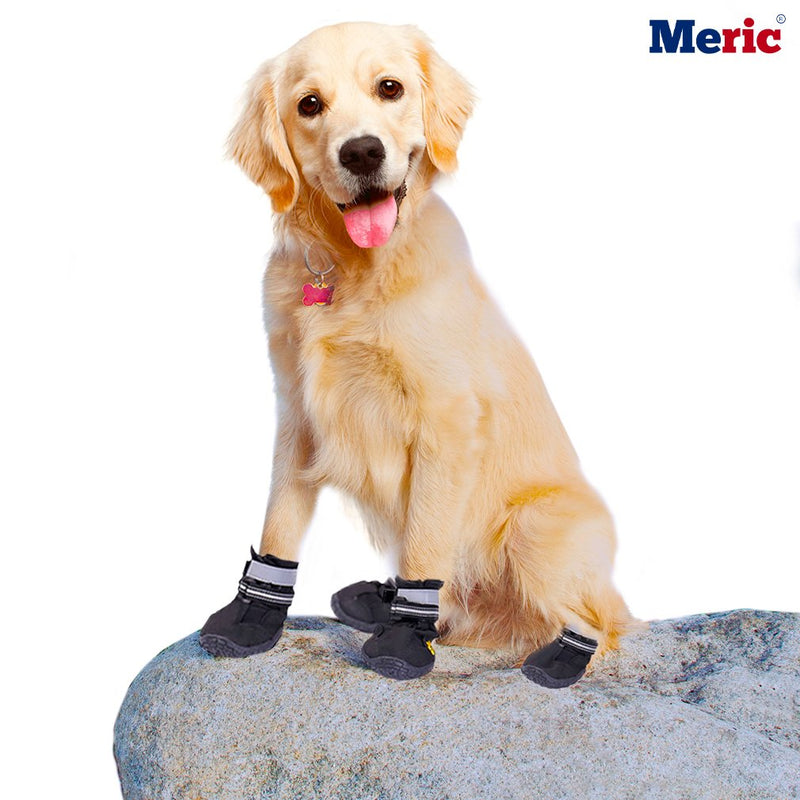 [Australia] - Meric Dog Shoes, 2.9x3.1 Inches, Light Reflector Luminates at Night, Warm Paw Protectors, Wear and Bite-Resistant, Durable Sole, Water-Resistant Boots, Dog Traction Booties for Medium to Large Dogs 