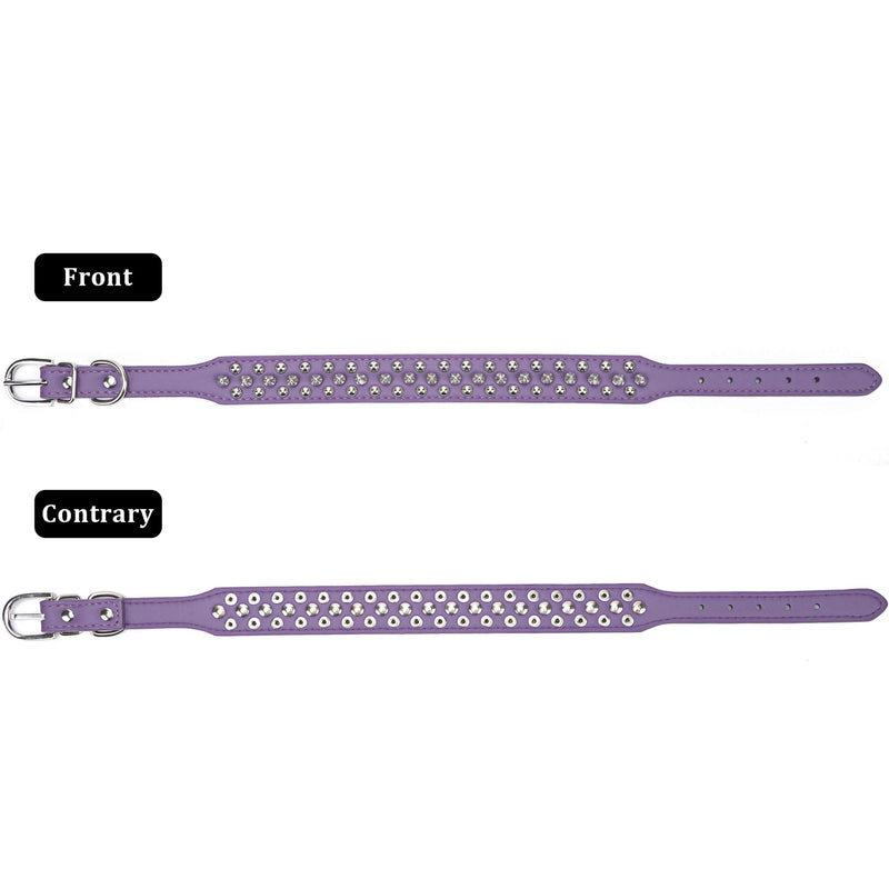 SEKAYISORE Adjustable Studded Dog Collar, Microfiber Leather Spiked Puppy Collars, Anti-Bite Pet Collar for Small, Medium and Large Dogs Cat, PURPLE XL XL: Length 45-52 CM/17.72"-20.47" - PawsPlanet Australia