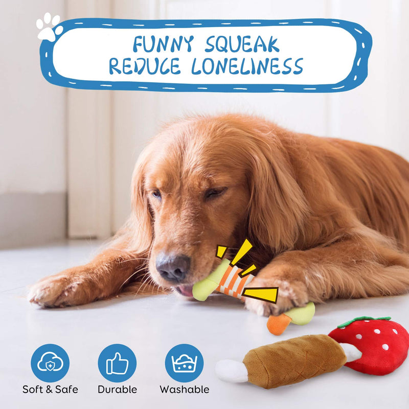 [Australia] - ENIBON Squeaky Dog Toys, Cute Stuffed Plush Pet Chew Toys, Durable Interactive Teething Toys for Puppy Small Medium Dogs (12 Packs) 