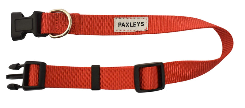 Paxleys Classic Solid Red Adjustable Dog Puppy Collar, Water Resistant, Suitable For Small and Medium Dogs (Medium - 30cm - 50cm) Medium - 30cm - 50cm - PawsPlanet Australia