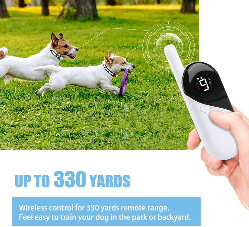 Dog Training Collar with Remote, PcEoTllar Shock Collar for Cats&Dogs Rechargeable Shock Collar for Medium Dogs, Waterproof Shock Collar for Small Dogs, Up to 980Ft Remote Range - PawsPlanet Australia