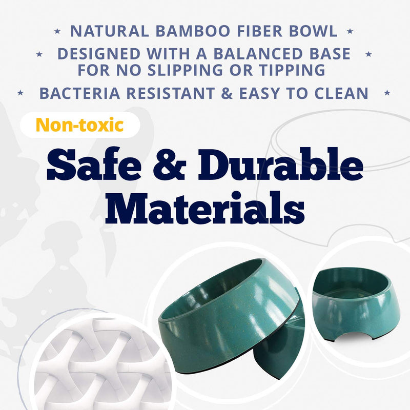 [Australia] - American Pet Supplies Dog Bowls, Set of 2 Bamboo Bowls for Puppies and Dogs, 24 oz Pacific Blue 