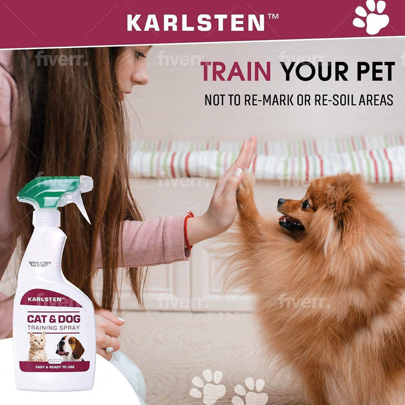 Karlsten Urine Repellent & Anti Fouling Spray for Cat and Dog Repellent Stop Cats and Dogs Repeat Marking Indoors and Outdoors Natural Training Aid Repel cats and Dogs 500 ML - PawsPlanet Australia