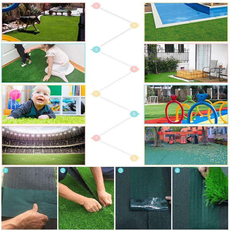 INMOZATA Artificial Grass Seaming Tape Self Adhesive Joining Turf Tape Jointing Fixing Synthetic Lawn Carpet Tape for Connecting Fake Grass Carpet (5m x 15cm (L x W)) 5m x 15cm (L x W) - PawsPlanet Australia
