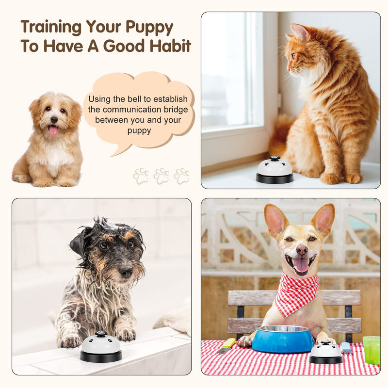 JEXCULL Pet Training Bells, 2 Pack Dogs Bell for Door Potty Training and to Ring to Go Outside Communication Device Dog AgilityTraining Equipment Interactive Toys (White) - PawsPlanet Australia