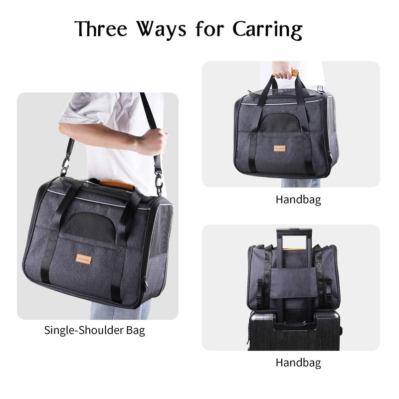 morpilot Cat Carrier, Portable Pet Carrier Bag for Cats and Small Dogs, Foldable Soft Sided Cat Transport Carrier, Airline Approved Pet Travel Carrier with Shoulder Strap, Removable Mat and Pet Bowl Medium Size - PawsPlanet Australia