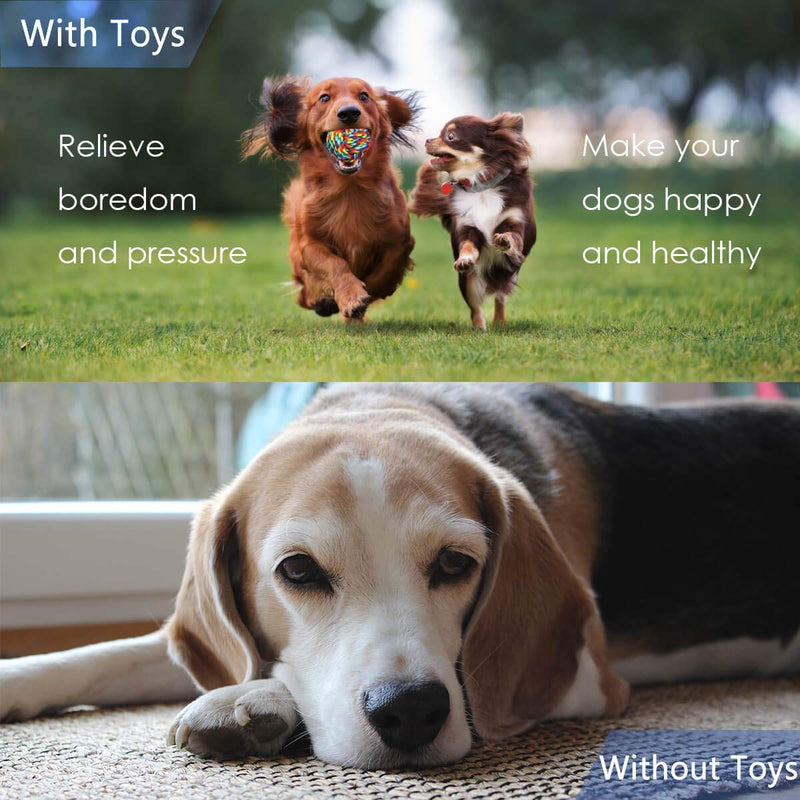 VIEWLON Dog Rope Toys, Dog Toy Set, Rope Ball, Cotton Knot, Chew Toy, Dog Interactive Toy, Beneficial to Dog's Mental Health, Dental Health, and Teeth Cleaning,Best Gift for Small/Medium Dogs (4 Pcs) - PawsPlanet Australia