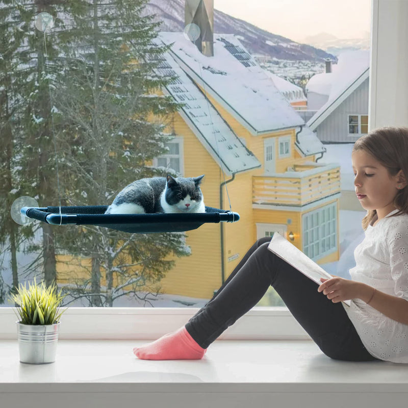 Fabula Life Cat Window Perch, Space Saving Cat Hammock, Resting Cat Window Bed with Durable Screw Suction Cups, Providing 360° Sunbath for Cats Weighted Holds Up to 50 lbs - PawsPlanet Australia