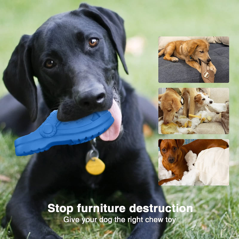 RUXAN Dog Toy Indestructible for Aggressive Chewing - Robust Squeaking Interactive Dog Toy - Natural Rubber Chew Toy for Large Medium Dogs Chewing, Hunting, Fetching Blue - PawsPlanet Australia