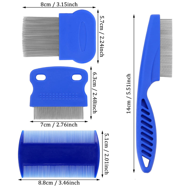 Cobee Dog Flea Lice Comb, Dog Cat Grooming Comb Pet Tear Stain Remover Combs Fine Tooth Care Removal Tool (4 Pieces) 4 Pieces - PawsPlanet Australia