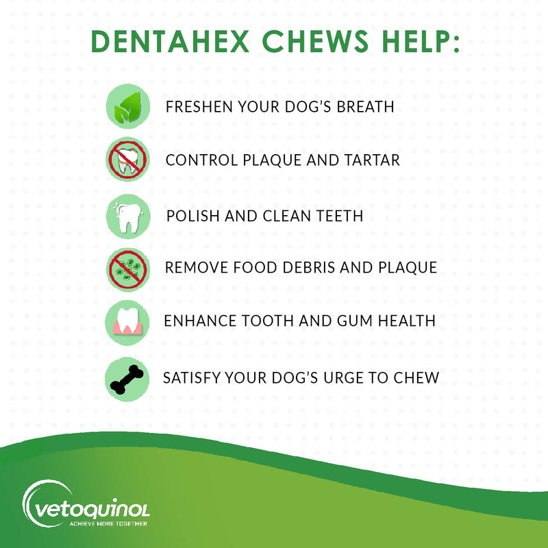 Vetoquinol Dentahex Oral Care Chews for Dogs Medium Dogs - PawsPlanet Australia