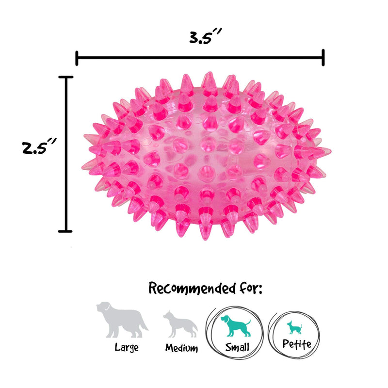 [Australia] - Gnawsome 3.5” Spiky Squeaker Football Dog Toy - Small, Cleans Teeth and Promotes Good Dental and Gum Health for Your Pet, Colors will vary 