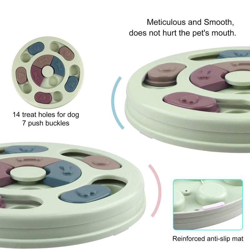 Elezenioc Dog Puzzle Feeder Toy,Puppy Treat Dispenser Slow Feeder,Dog Stimulation Toy Brain Games Toys, Puzzle Toys with Non-Slip for Dog Puppy Cat (Green) - PawsPlanet Australia