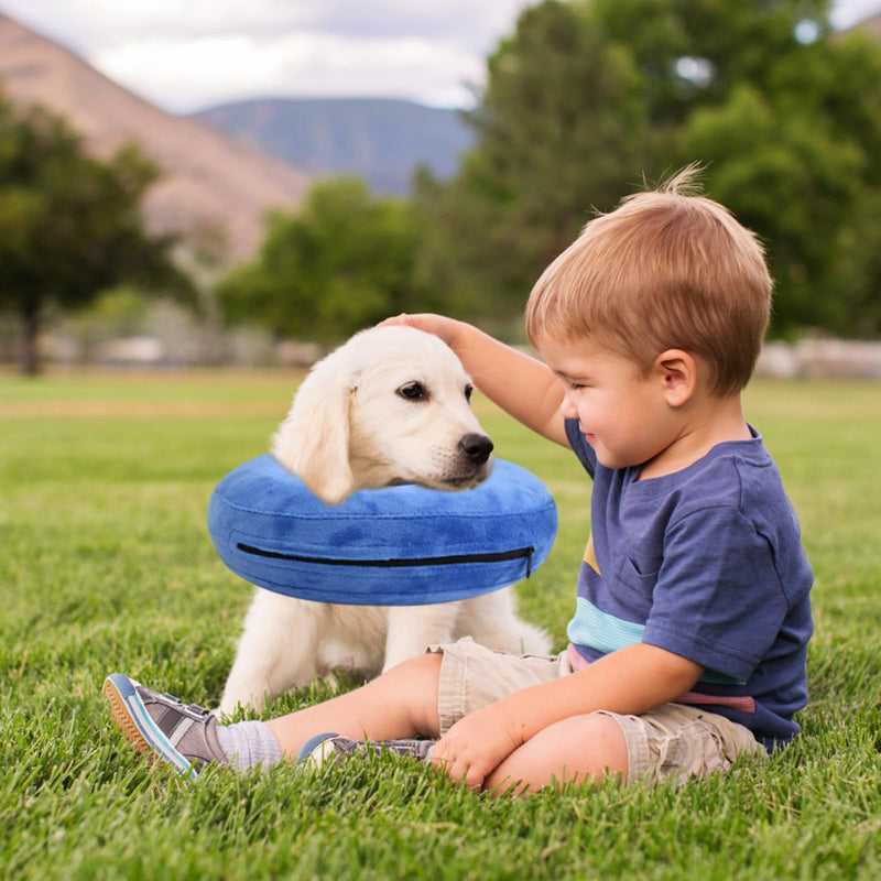 Inflatable collar for pets, dog protective collar, inflatable pet collar, soft adjustable comfortable neck collar for dogs and cats recovery after operations, anti-bite/lick (S) S - PawsPlanet Australia