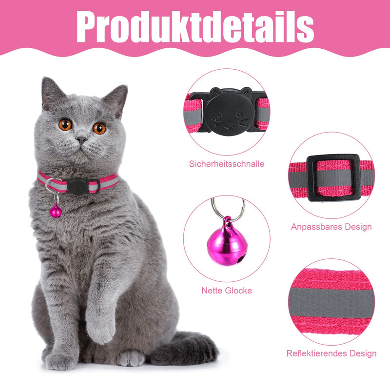tonyg-p Cat Collar Reflective Pack of 12 Adjustable Cat Collars with Bell and Safety Clasp 19-32cm for all Domestic Cats - PawsPlanet Australia