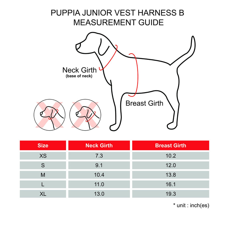 [Australia] - Puppia Junior Harness B, X-Large, Black 
