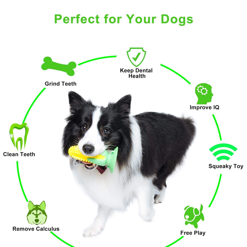 [Australia] - None/Brand Dog Toothbrush Chew Toy for Aggressive Chewers - Ugraded Dog Teeth Cleaning Squeaky Toys - Durable Dog Dental Chew Stick for Large/Medium Breed-Puppies-Pet 