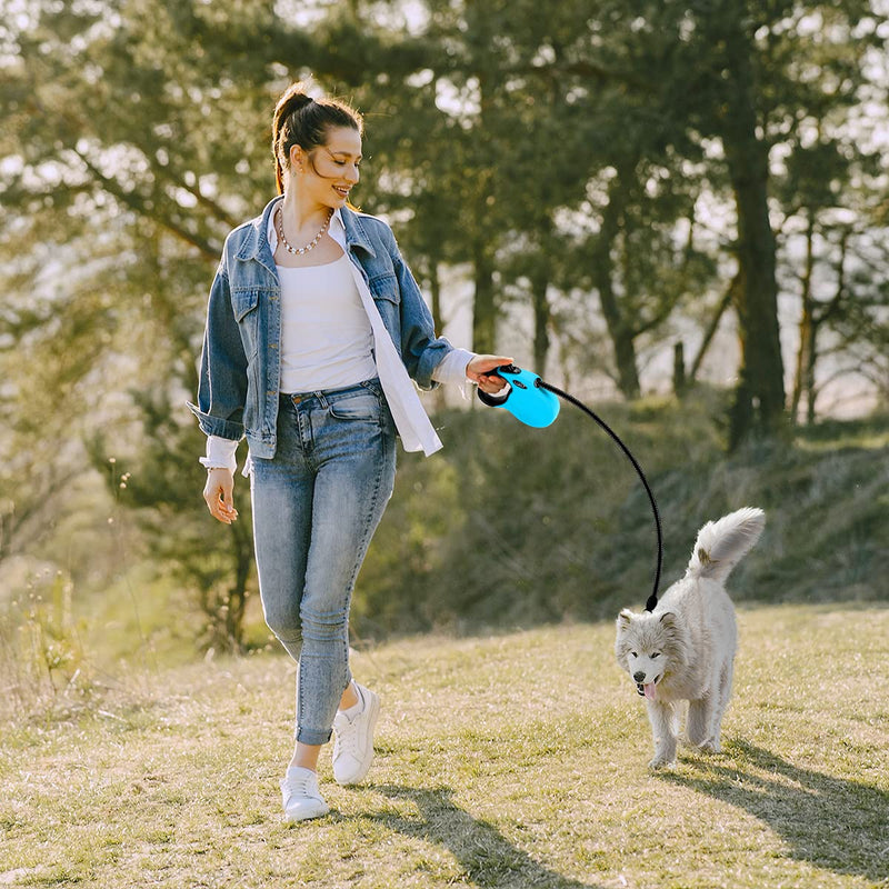 ETACCU Retractable Dog Leads Robust 5M Retractable Lead with One-Button Locking System, Non-Slip Handle, Tangle Free, Reflective Retractable Dog Lead for Medium/Large Dogs up to 50KG (Blue) L 丨5M 丨Blue 丨up to 50KG - PawsPlanet Australia