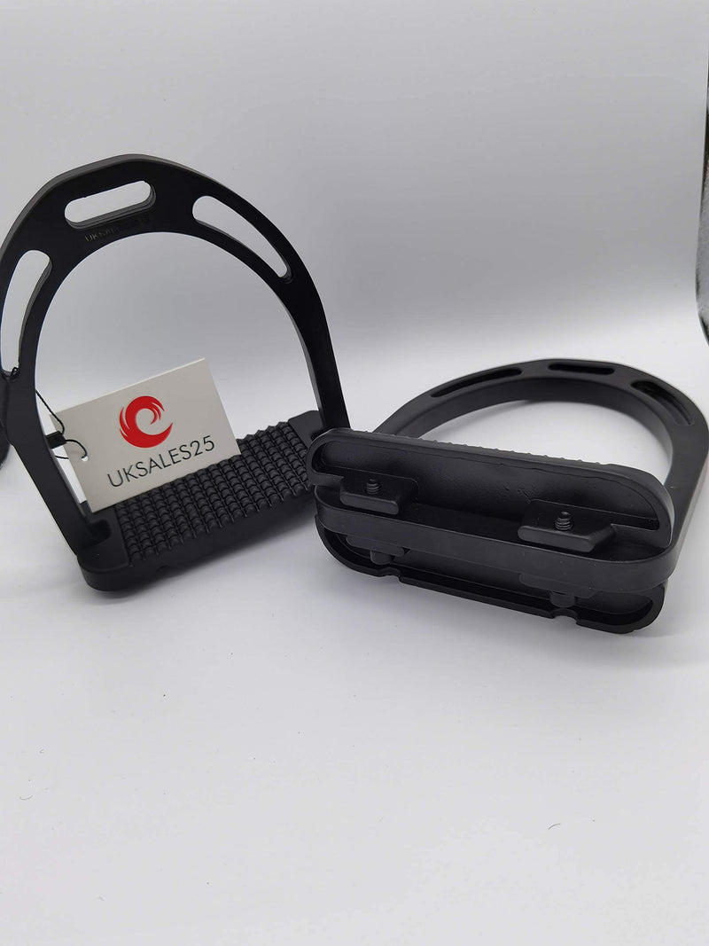 Aluminium Stirrups Ultra Light Weight & Rust free 4.75" / 12cm (UKSALES25®) (4.75 inches / 12 cm, BLACK) 4.75 inches / 12 cm - PawsPlanet Australia