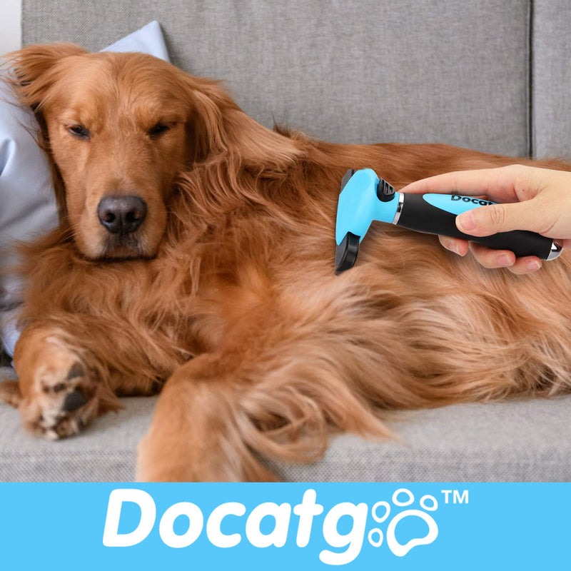 [Australia] - Docatgo Pet Grooming Brush, Professional Deshedding Tool for Dogs and Cats with Short to Long Hair, Efficiently Remove Loose Hair and Reduce Shedding by 95% for Small Medium, Large Pet (L) 