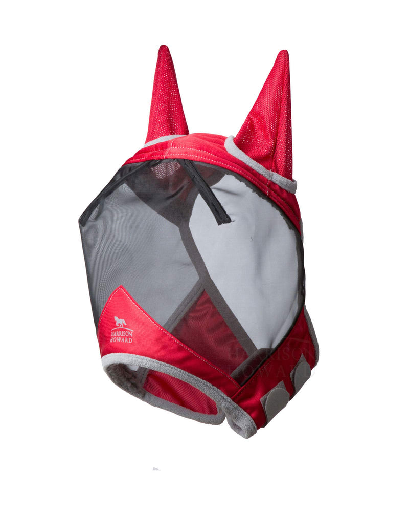 Harrison Howard CareMaster Pro Luminous Fly Mask Half Face Ruby (L; Full Size) Full (L) - PawsPlanet Australia