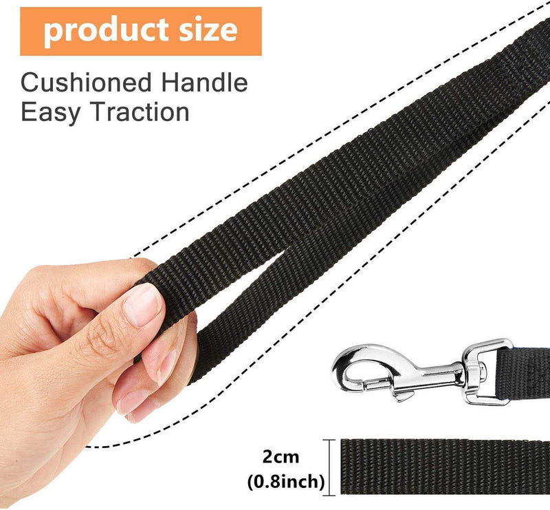 HAPPY HACHI Dog Training Lead 3m, Extra Long Line Dog Leash, Strong Nylon Dog training Leash for Dog Puppy Pet Recall, Training, Tracking, Backyard (3m/10ft,Black) 3m/10ft Black - PawsPlanet Australia
