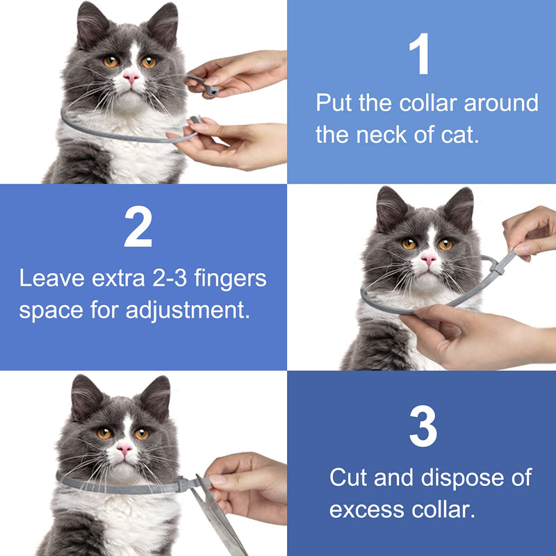 Dwcom Cat Flea Collars, Natural Flea Collar for Cats with 8 Months Protection, Adjustable Cat Flea and Tick Collars, Flea and Tick Prevention for Cats - PawsPlanet Australia