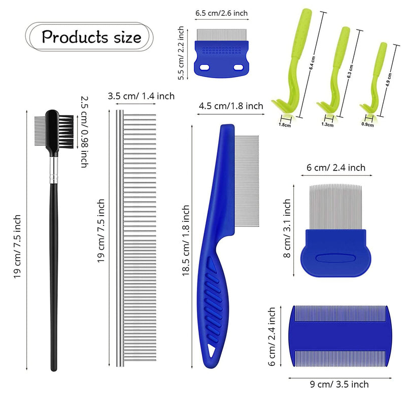 Flea comb for cats and dogs, stain remover comb, flea comb for cats and dogs, double-sided dog eye care comb, double head care comb, multi-purpose tool - PawsPlanet Australia