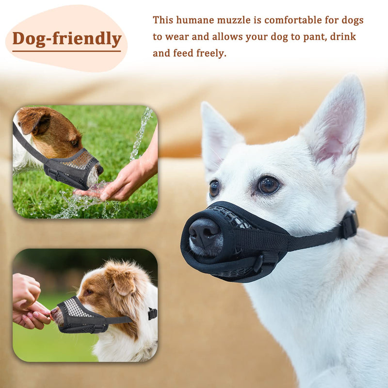 Dog Muzzle, Breathable Mesh Muzzles for Small Medium Large Dogs, Chihuahua Muzzle for Biting and Chewing, Adjustable Puppy Muzzle for Jack Russell Terrier, Dachshund, Beagle, Golden Retriever Black M: (Snout 7¬Ω"- 9¬Ω") - PawsPlanet Australia