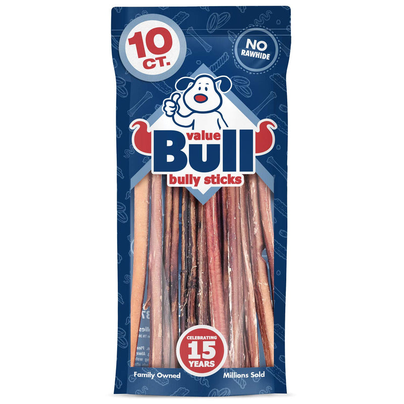 [Australia] - ValueBull Premium Bully Sticks, Medium 12 Inch, 10 Count - All Natural Dog Treats, Angus Beef Pizzles, Rawhide Alternative 