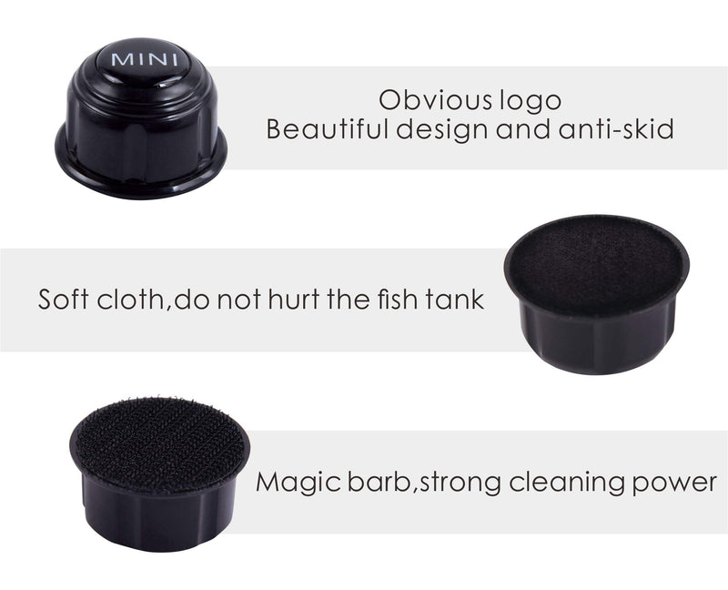 [Australia] - Carefree Fish Mini Algae Scrapers Super Magnetic Brush,Small Fish Tank Glass Cleaner, Self-Floating Aquarium Cleaner Black 