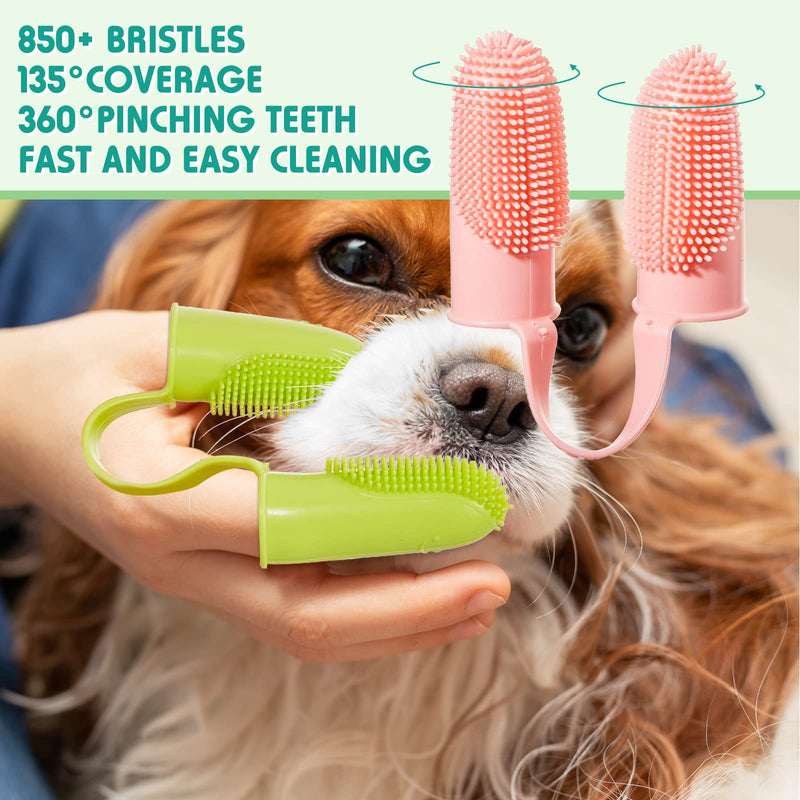 Didaey 8 Pcs Dog Tooth Brushing Kit with 3 Dog Toothbrush 5 Dental Set Stainless Steel Scraper Scaler Tool Soft Bristles Cat Toothbrush Dog Finger Toothbrush Dog Teeth Cleaning Kit for Cats Dogs Pets - PawsPlanet Australia