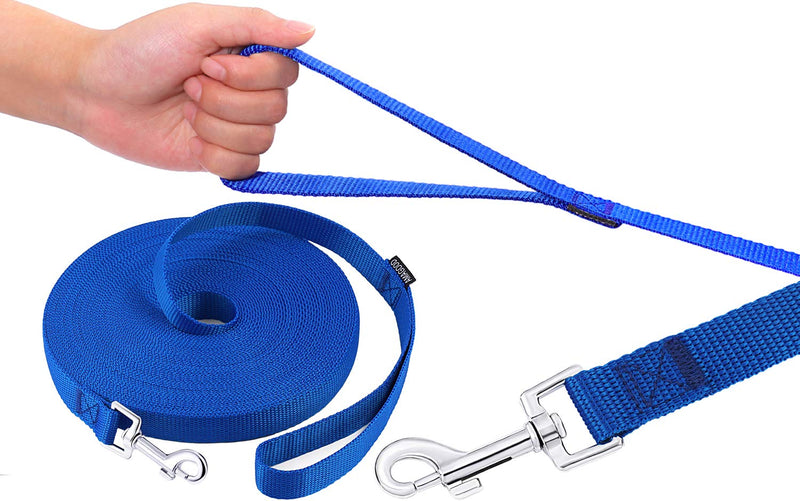 AMAGOOD Dog/Puppy Obedience Recall Training Agility Lead-15 ft 20 ft 30 ft 50 ft Long Leash-for Dog Training,Recall,Play,Safety,Camping 15 Foot (Pack of 1) Blue - PawsPlanet Australia