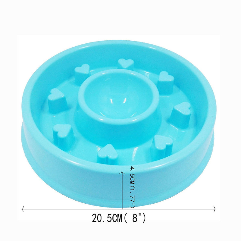 [Australia] - Baobeir Slow Feeder Bowl, Fun Feeder Interactive Bloat Stop Dog Bowl, Eco-Friendly Durable Non Toxic Bamboo Fiber Slow Feed Dog Bowl Blue 