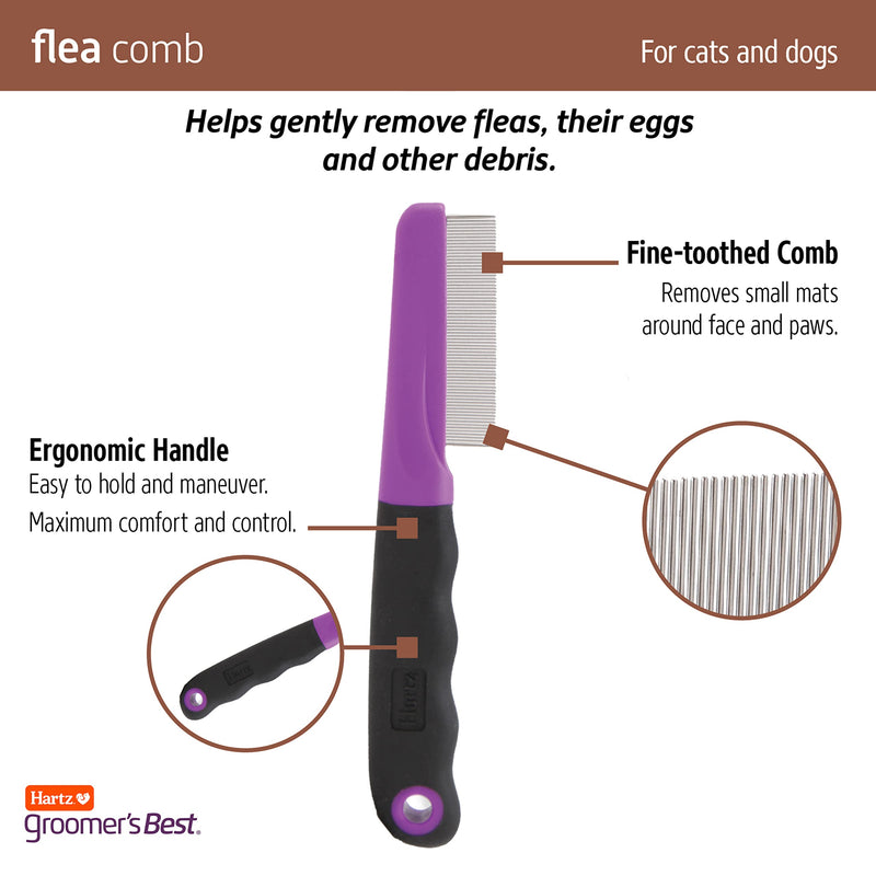 Hartz Groomer's Best Flea Comb for Dogs and Cats and Comb Bundle with Nature's Shield or Groomers Best Professional Shampoo - PawsPlanet Australia