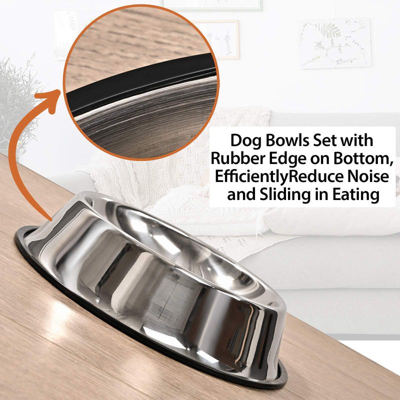 2Packs Stainless Steel Dog Bowl with Anti-Skid Rubber Base for Small/Medium/Large Pet, Perfect Dish, Pets Feeder Bowl and Water Bowl Perfect Choice for Dog Puppy Cat and Kitten (8oz) 8oz - PawsPlanet Australia