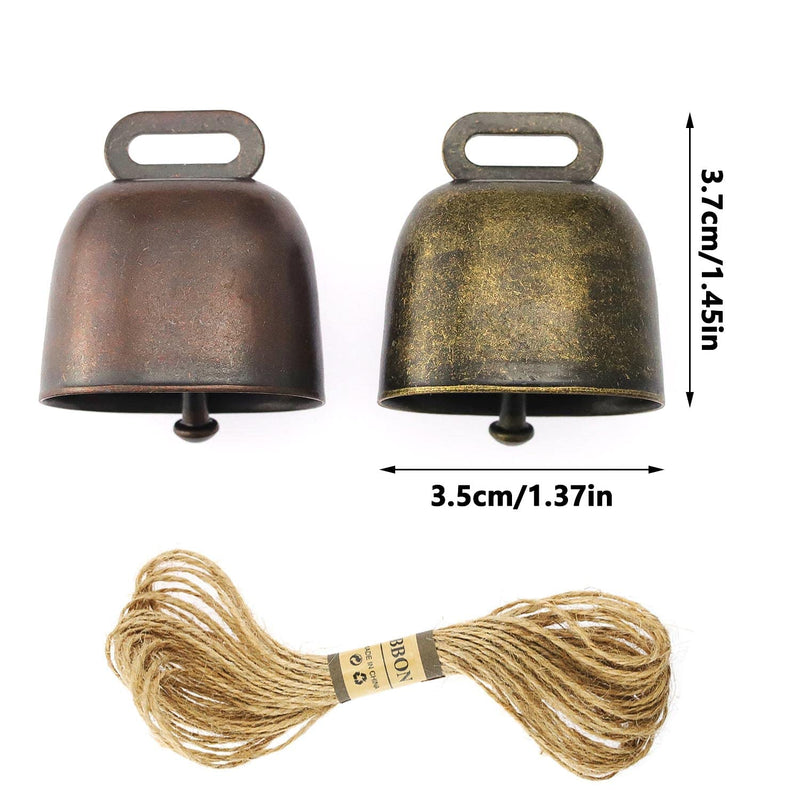 Lucywey Pack of 6 cow bells, small pasture bells, copper bells with 10 m long rope for farm animals - PawsPlanet Australia