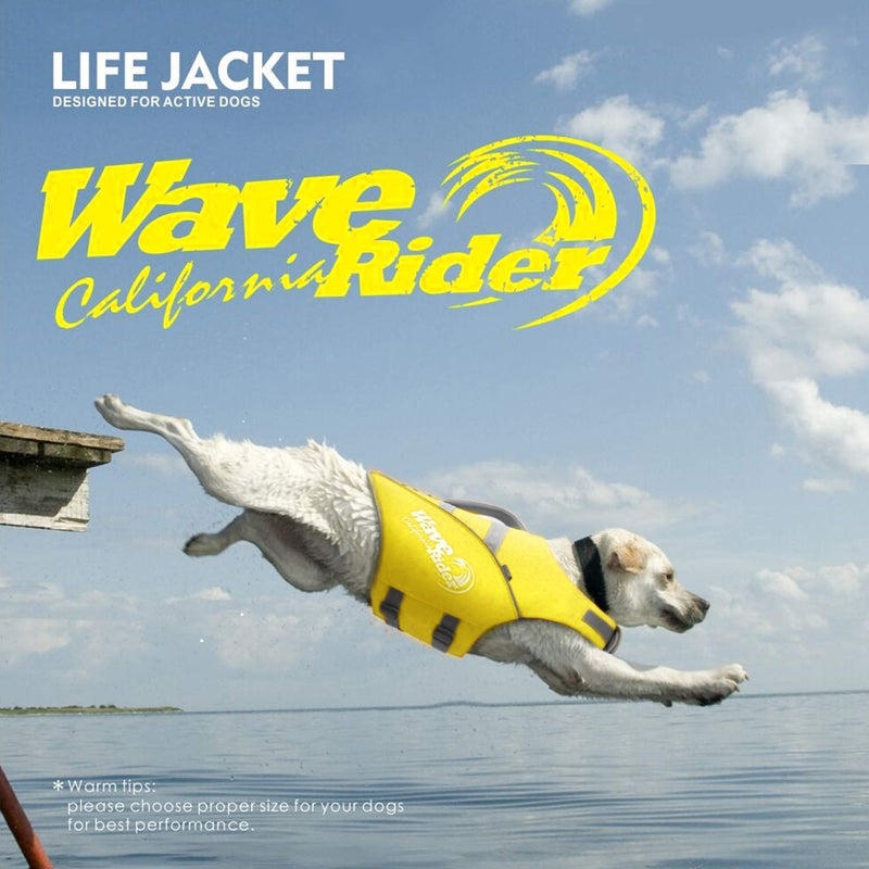 MIGOHI Dog Life Jacket, Reflective & Adjustable Preserver Floatation Vest with Rescue Handle, Ripstop Safety Life Saver for Small Medium Large Dogs, 5 Sizes Yellow - PawsPlanet Australia