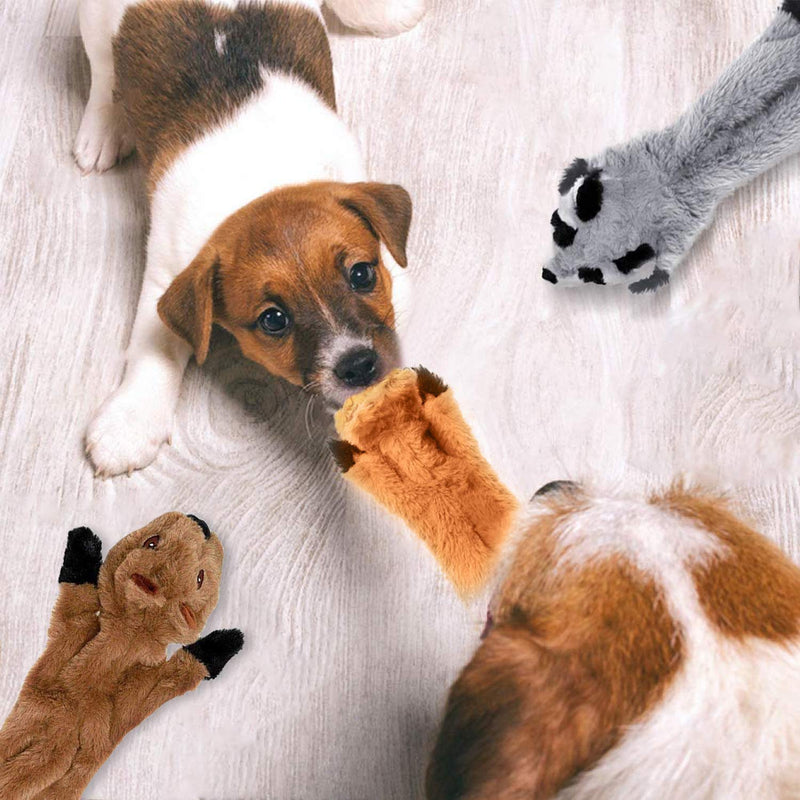 LONGCHAO 2 Pack Squeaky Dog Toys Indestructible for Puppy, Squirrel Raccoon No Stuffing Plush Dog Toys, Interactive Stuffingless Dog Chew Toys with 2 Squeakers Durable Non-Toxic for Small Medium Dogs Raccoon&Squirrel - PawsPlanet Australia