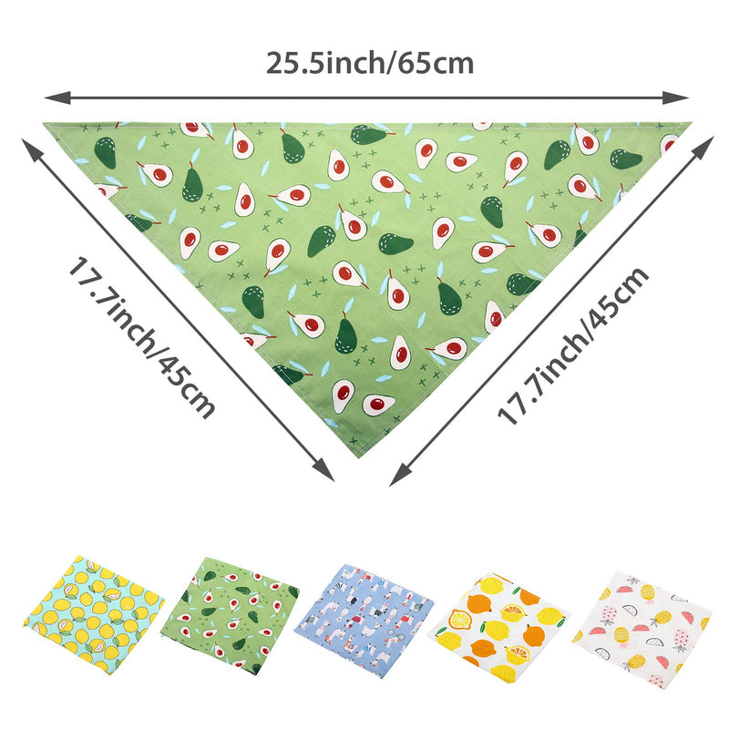 SAWMONG Dog Bandanas, 5 PCS Summer Dog Triangle Scarfs, Washable and One Side Printing Bandanas Kerchief for Small and Medium Dogs Cats Pets 1 - PawsPlanet Australia