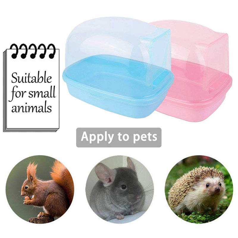 kathson Dwarf Hamster Bathroom, Chinchilla Sauna Room Plastic Sand Bath House Ideal for Gerbils, Hedgehog, Squirrel and Other Small Animals Blue - PawsPlanet Australia