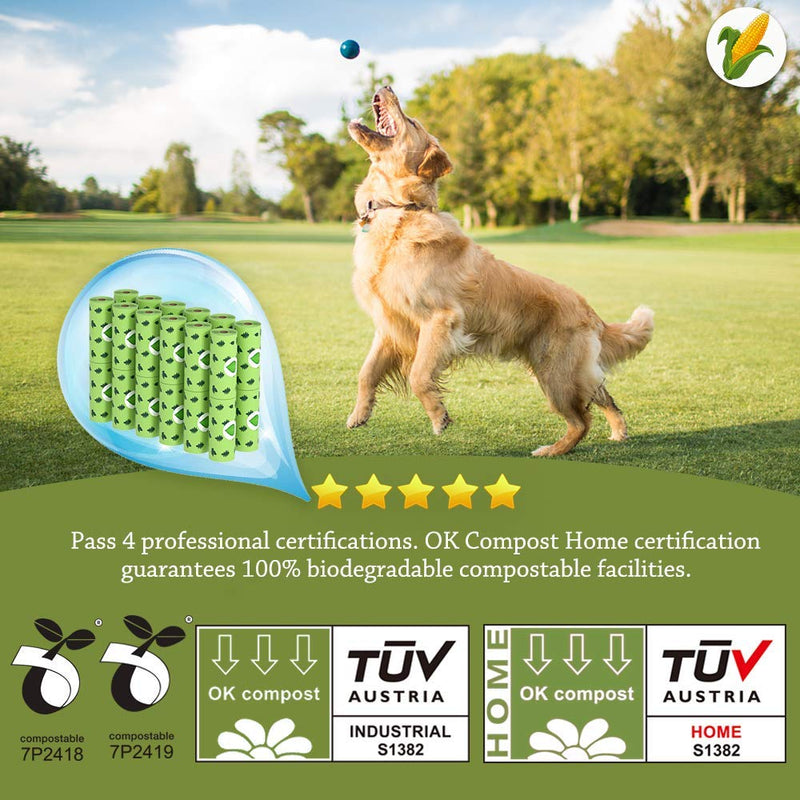 LAIKA Compostable Dog Poo Bags - 18 Micron Thickeness 100% Biodegradable & Recycled Dog Waste Bags 24 Rolls 360 Count - Leak Proof, Plants Based, 15 Bags Per Roll - PawsPlanet Australia